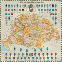 Eșarfă de mătase cu harta Ungariei