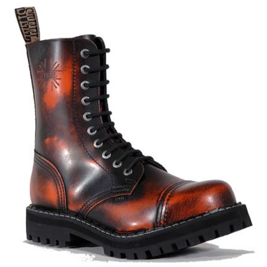 Bocanci Steel Boots cu 10 găuri,  portocaliu murdar