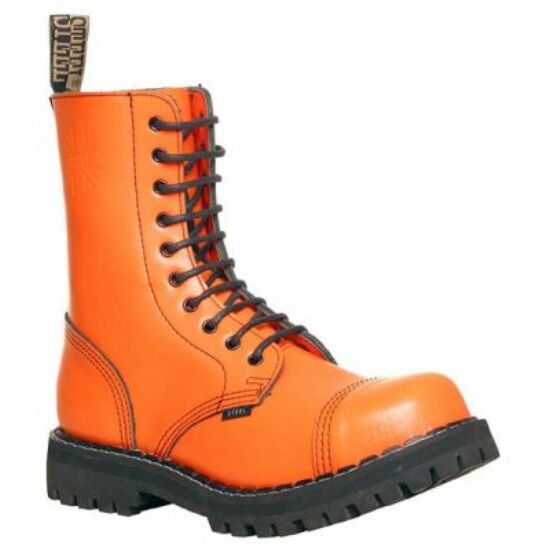 Bocanci Steel Boots cu 10 găuri, portocaliu uni