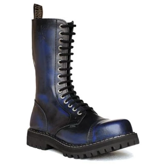 Bocanci Steel Boots cu 15 găuri, albastru