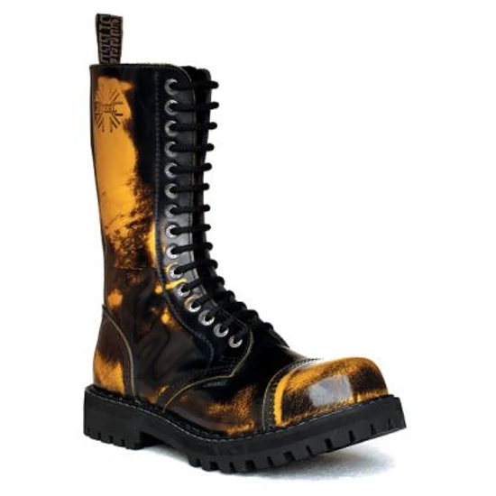 Bocanci Steel Boots cu 15 găuri, galben cu negru