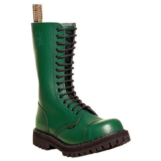 Bocanci Steel Boots cu 15 găuri, verde uni