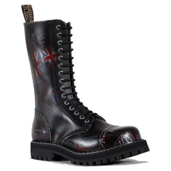 Bocanci Steel Boots cu 15 găuri, negri UK
