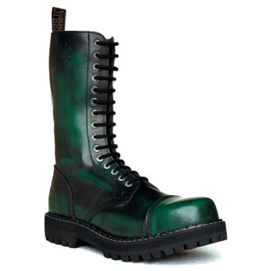 Bocanci Steel Boots cu 15 găuri, verde închis