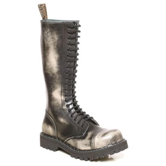 Bocanci Steel Boots cu 20 găuri, alb murdar