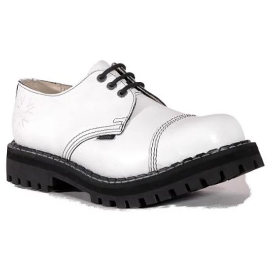 Bocanci Steel Boots cu 3 găuri, alb curat
